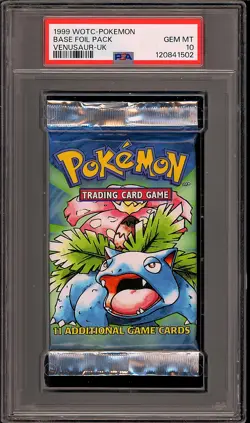 Pokemon 1999 WOTC Base Set Venusaur UK Sealed Booster Pack GEM MINT PSA 10 - Image 1