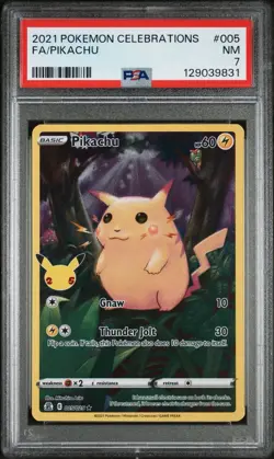 2021 POKEMON CELEBRATIONS 005 FULL ART/PIKACHU PSA 7 - Image 1
