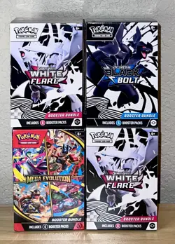 Pokemon Booster Bundle Lot Black Bolt, Mega, White Flare x2 NEW Sealed - Image 5