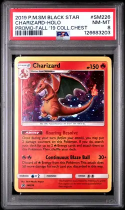 2019 POKEMON SM BLACK STAR PROMO FALL 2019 COLLECTOR CHEST CHARIZARD-HOLO PSA 8 - Image 1