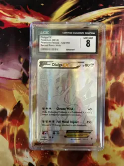 2014 Pokemon XY Phantom Forces 122 Full Art DIALGA EX CGC 8 - Image 1