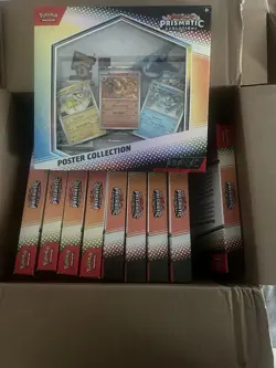 10x Pokemon Prismatic Evolutions Poster Collection Boxes Factory Sealed In Hand - Image 1