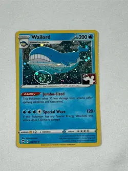 POKEMON WAILORD 038/195 UNCOMMON COSMOS HOLO GREAT SWIRL PROMO PRIZE PACK CARD - Image 1