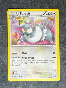 PURUGLY 94/122 Uncommon BREAKPOINT Cute Kitten Pokemon | NM-LP - Image 1