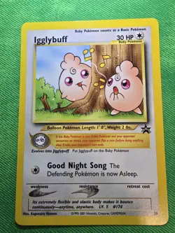 2001 POKEMON TCG WOTC BLACK STAR PROMO 36 IGGLYBUFF NEAR MINT - Image 1