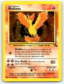 Pokemon Moltres (12) Fossil #12/62 [MP] - Image 1