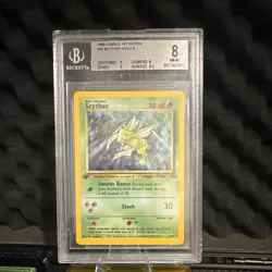 Pokemon 1999 Jungle 1st Edition Scyther Holo Rare 10/64 Beckett Graded BGS - Image 1