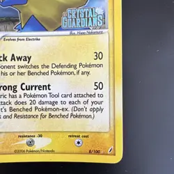 Manectric Reverse Holo Stamped 8/100 ex Crystal Guardians Pokemon NM - Image 5