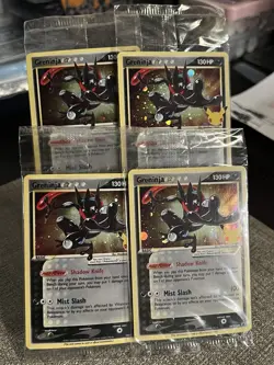 4x Sealed Pokemon Celebrations Greninja Gold Star Promo Sealed SWSH144 Playset! - Image 1