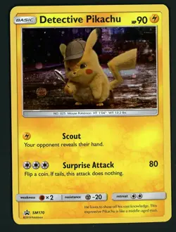 Dectective Pikachu NM 🌀 SWIRL - SM 170 Promo No Stamp - Pokemon - Image 3