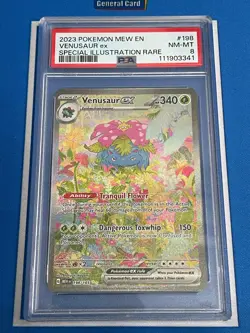 2023 Pokemon 151 Venusaur ex #198 Special Illustration Rare PSA 8 - Image 1
