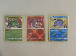 2022 Pokemon Go 004 011 018 Radiant Venusaur Charizard Blastoise Raw Starter Set - Image 1