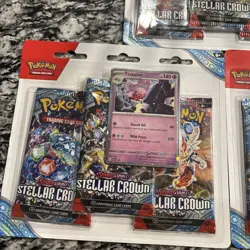 Pokemon SV7 Stellar Crown 3-Pack Booster Blister Packs Set of 3 SEALED! - Image 2