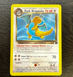 POKEMON TCG - ENGLISH TEAM ROCKET Dark DRAGONITE 22/82 NON Holo Rare WOTC LP MP - Image 1