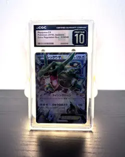 2019 POKEMON JAPANESE EXTRA REGULATION BOX #019 RAYQUAZA EX - CGC 10 - Image 1
