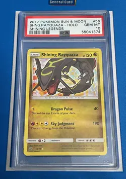2017 Pokemon Sun & Moon Shining Legends Shining Rayquaza #56 Holo PSA 10 - Image 1