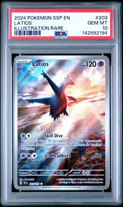 2024 POKEMON SSP EN-SURGING SPARKS ILLUSTRATION RARE #203 LATIOS PSA 10 - Image 1