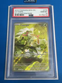 2023 Pokemon 151 MEW Caterpie #172 Illustration Rare PSA 10 Gem Mint - Image 1