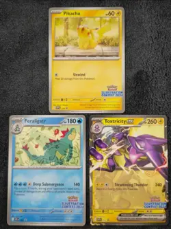 Pokemon Illustration Contest Promo Pack Feraligatr, Pikachu, & Toxtricity SEALED - Image 3
