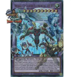 Yugioh! 1x Wake Up Your Elemental HERO Extended Art RA05-EN142 Ultra Rare NM - Image 1