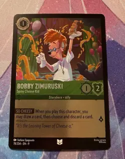 Disney Lorcana Bobby Zimuruski Spray Cheese Kid Uncommon Fabled Cold FOIL - Image 1