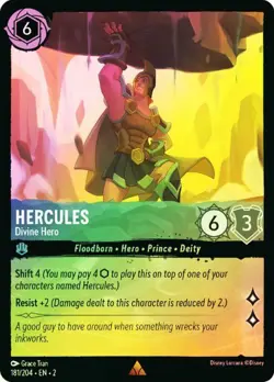 Hercules Divine Hero 181/204 Rise of the Floodborn Rare Cold foil Disney Lorcana - Image 1