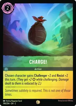 Disney Lorcana CHARGE! 198/204 Cold Foil Rise of the Floodborn Holo - Image 1