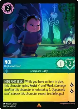 Disney Lorcana Noi Orphaned Thief 155/204 Cold Foil Rise of the Floodborn - Image 1
