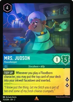 Disney Lorcana Mrs. Judson Housekeeper 153/204 Cold Foil Rise of the Floodborn - Image 1