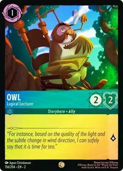 Disney Lorcana OWL Logical Lecturer 156/204 Cold Foil Rise of the Floodborn Holo - Image 1