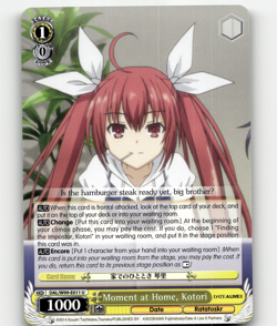 Weiss Schwarz Moment at Home, Kotori Date A Live Vol.2 DAL/W99-E011 U - Image 1