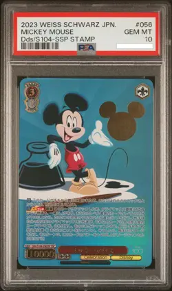 STAMPED Mickey Mouse Weiss Schwarz Disney 100 SSP Japanese Dds/S104 #056 PSA 10 - Image 1