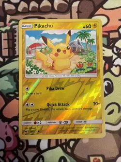 Pikachu 30/111 LP Reverse Holo Crimson Invasion Pokemon Card tropical cute happy - Image 1