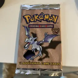 Pokemon WOTC Fossil Booster Pack Sealed 11 Cards Aerodactyl Art English - Image 1