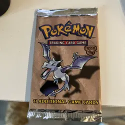 Pokemon WOTC Fossil Booster Pack Sealed 11 Cards Aerodactyl Art English - Image 2