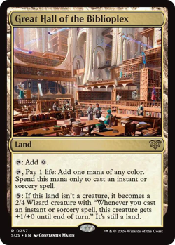 MTG magic 1x Great Hall of the Biblioplex (M/NM) Secrets of Strixhaven - Image 1