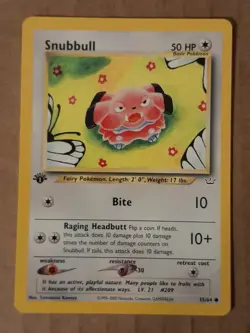 Pokemon Snubbull 55/64 1st Edition Neo Revelation NM See Pictures - Image 1