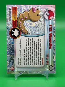Weedle #13 Pokemon 1999 Topps TV Animation Edition Series 1 Blue Logo LP G1 - Image 2
