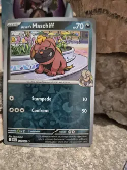 pokemon Cards Arven's Maschiff Basic Holo 1pcs+1pcs Sleeve 2025 #138/182 - Image 1