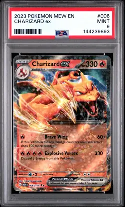 PSA MINT 9 - 2023 POKEMON MEW EN-151 006 CHARIZARD ex - Image 1