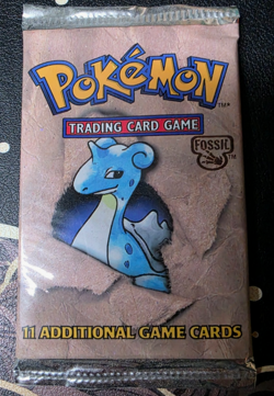 Pokemon TCG: Fossil 1999 Unlimited Booster Pack New Authentic Sealed - Lapras pk - Image 1