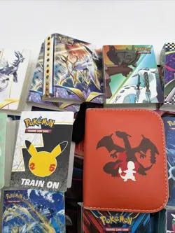 Lot Of 27 Pokemon Portfolio Binders 9 New The Rest Used Leather Charizard - Image 3