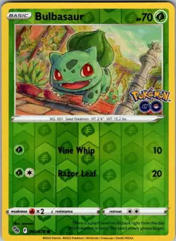 Bulbasaur Reverse Holo Common Pokemon GO 001/078 MP - Image 1