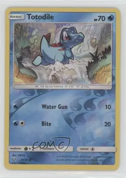 Totodile Reverse Foil Pokemon Sun & Moon Shining Legends #18 - Image 1
