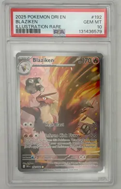 Pokemon Blaziken 192/182 Sv10: Destined Rivals Holo PSA 10 - Image 1