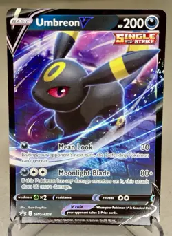 Pokemon TCG Umbreon V SWSH203 Sword & Shield Promo Single Strike Holo Basic - Image 1