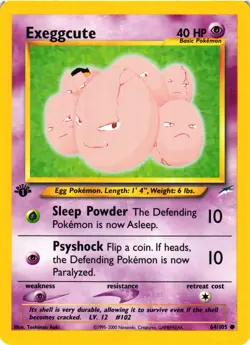 Pokemon TCG Neo Destiny 1st Edition Exeggcute 64/105 Common VLP - Image 1