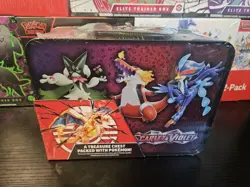 Pokemon Scarlet Violet Charizard Treasure Chest Tin Brand New Factory Sealed - Image 2