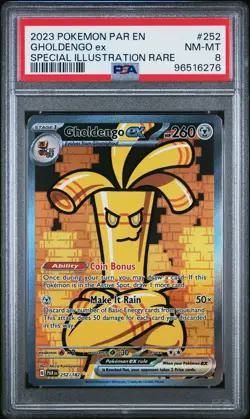 2023 POKEMON PAR EN-PARADOX RIFT SPECIAL ILLUSTRATION RARE GHOLDENGO EX PSA 8 - Image 1