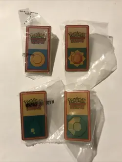 Pokemon SET OF 4 BADGES League Still Sealed Vintage Rare Wizards 1999/2000 - Image 1